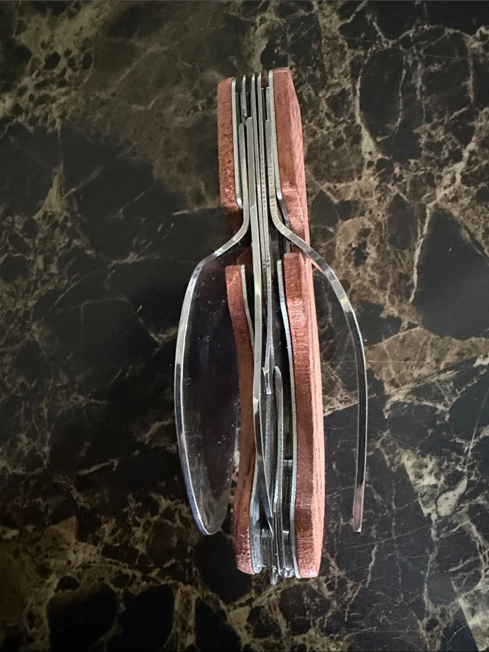 Slim Brown Leather Key & Card Holder with Metal Clip